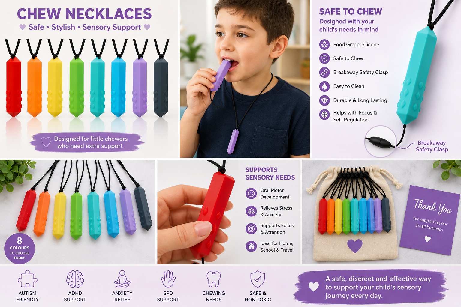 🌈 Chew Safe Necklace 🌈