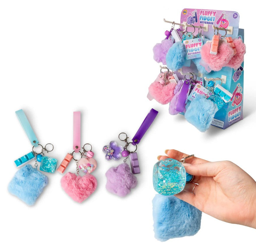 Calm Minds Big Souls Fluffy Fidget Keychain - Soft Calming Textures for Anxiety Relief & Busy Hands - Perfect On-the-Go Comfort
