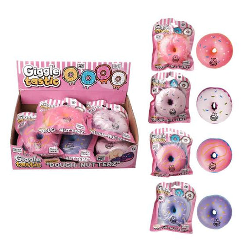 Giggle Tactics Dough-Nutterz - Fun Donut-shaped Stress Relievers in Assorted Colors and Flavors