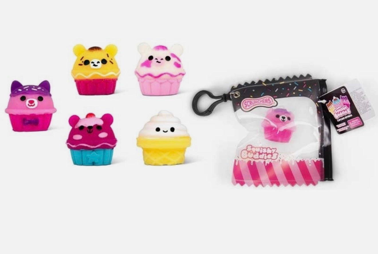 Scrunchems Squishy Buddies Cupcake Keyring - Adorable Cupcake Design with Keyring Feature for Fun and Collecting