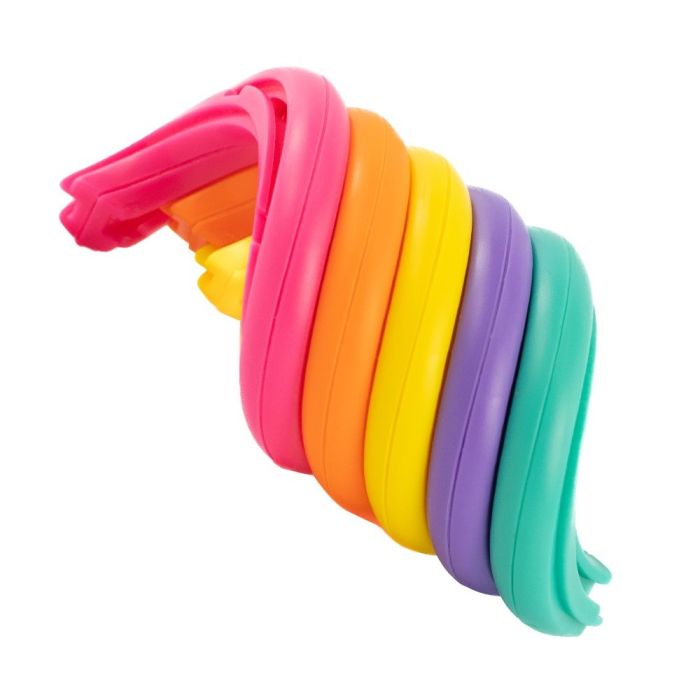 Keycraft Rainbow Fidget Twister - Fun Twisty Fidget Toy for Kids Ages 3+ - Bright Colors - Perfect for Stress Relief and Focus