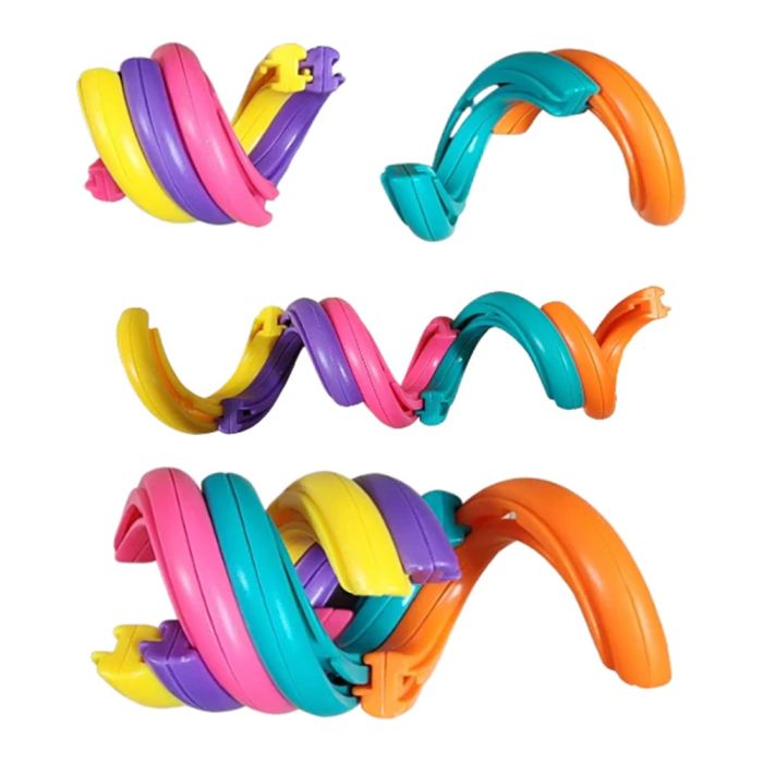 Keycraft Rainbow Fidget Twister - Fun Twisty Fidget Toy for Kids Ages 3+ - Bright Colors - Perfect for Stress Relief and Focus