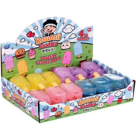 Kawaii Foodiez Squeezzy Gel Ice Lolly 4 to Collect Fun Collectible Toys for Kids