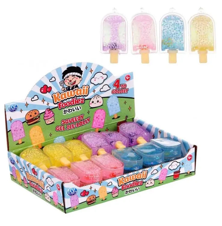Kawaii Foodiez Squeezzy Gel Ice Lolly 4 to Collect Fun Collectible Toys for Kids